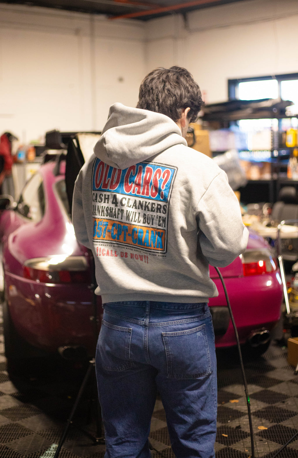 Old Cars Heavyweight Box Hoodie - Heather