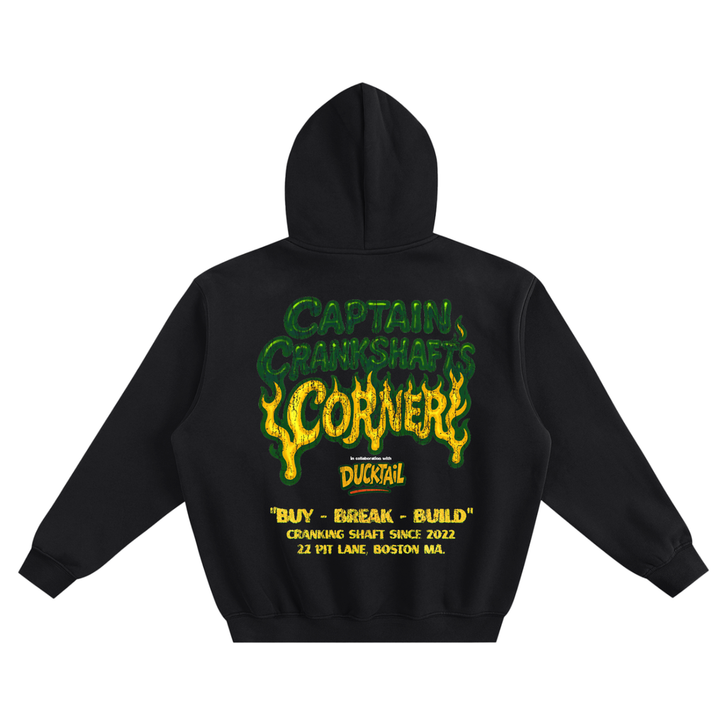 Crankshaft Corner Heavyweight Box Hoodie - Black