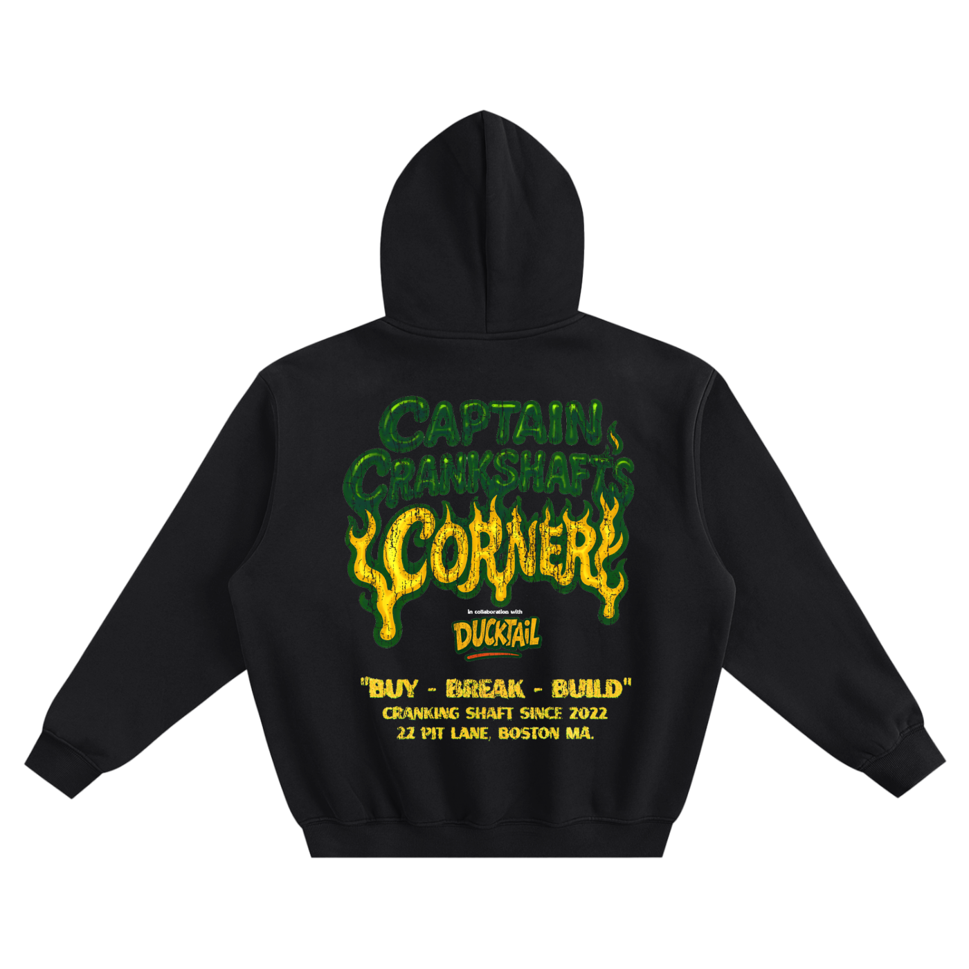Crankshaft Corner Heavyweight Box Hoodie - Black